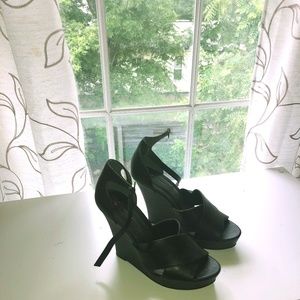 Black Platform Wedges 7.5